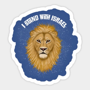 Stand with Israel Lion of Judah . Blue Background Sticker